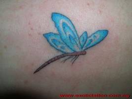 Tattoo de una libélula en color