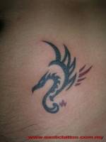 Tatuaje de un pequeño dragon con grandes alas