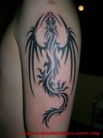 Tatuaje de la sombra de un dragón alado