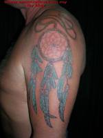 Tatuaje de un atrapasueños indio