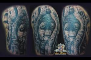 Tatuaje de  la cabeza de Buda de Ayutthaya