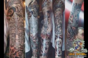 Tatuaje de mitologia tailandesa en el brazo