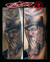 Tattoo de Freddy Krugger en blanco y negro