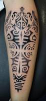 Tatuaje de una tortuga maorí decorada de tribal