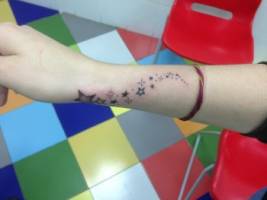 Tattoo de una linea de estrellas