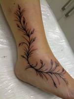 Tatuaje de una planta de tallo fino