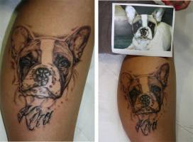 Tattoo retrato de un perro