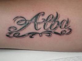 Tatuaje del nombre Alba