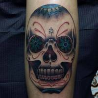 Tatuaje de una calavera mejicana