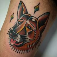 Tatuaje de un perro old school