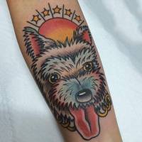 Tatuaje new school de un perro