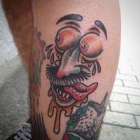Tatuaje de una cara babeante