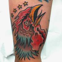 Tatuaje de una cabeza de gallo
