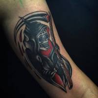 Tatuaje de la muerte salpicando sangre