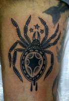 Tatuaje de una araña en blanco y negro