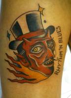 Tatuaje del diablo con sombrero