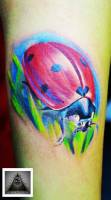 Tatuaje de una mariquita a color