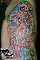 Tatuaje de una pareja de esqueletos