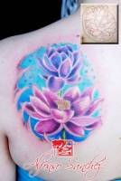 Tatuaje de dos flores de loto