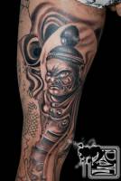 Tatuaje de un monstruoso guerrero asiatico