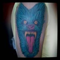 Tattoo de un monstruo aullando