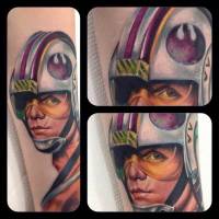 Tattoo a color de Luke de Star Wars