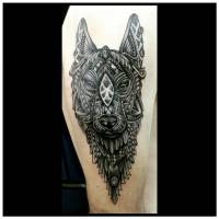 Tatuaje de un dios perro
