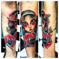 Tattoo de una chica con una rosa
