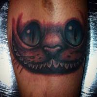 Tattoo de la cara del gato de alicia en el país de las maravillas